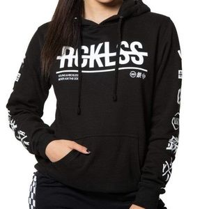 Young and reckless black and white hoodie